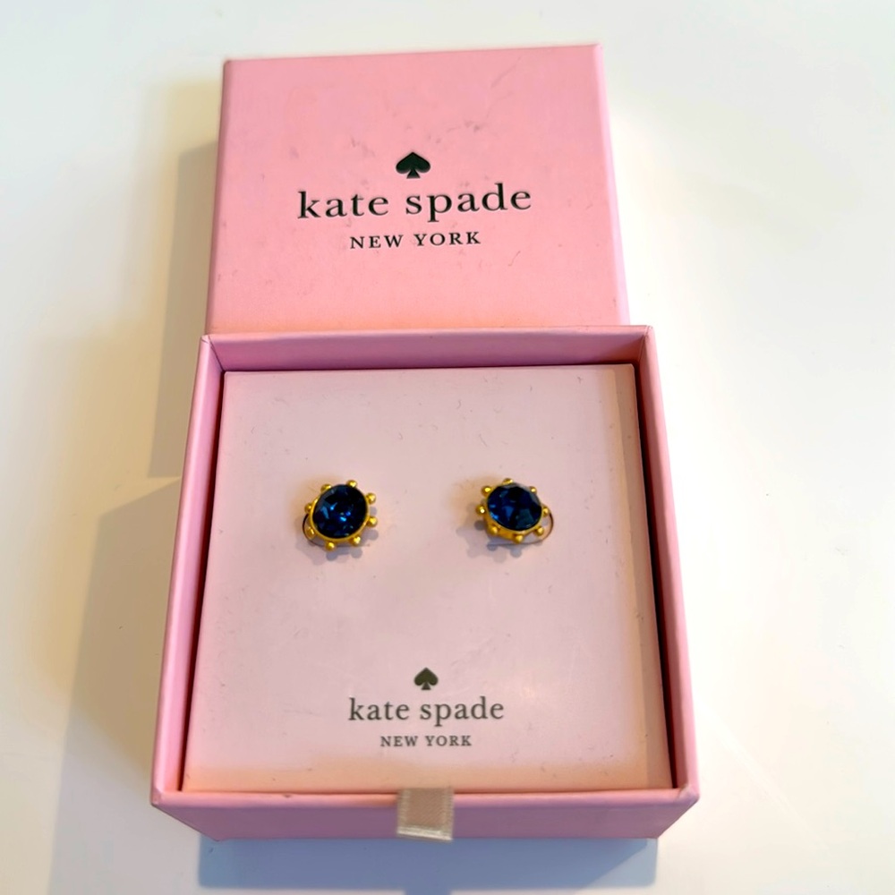 Kate Spade Sapphire Bezel Stud  Earrings